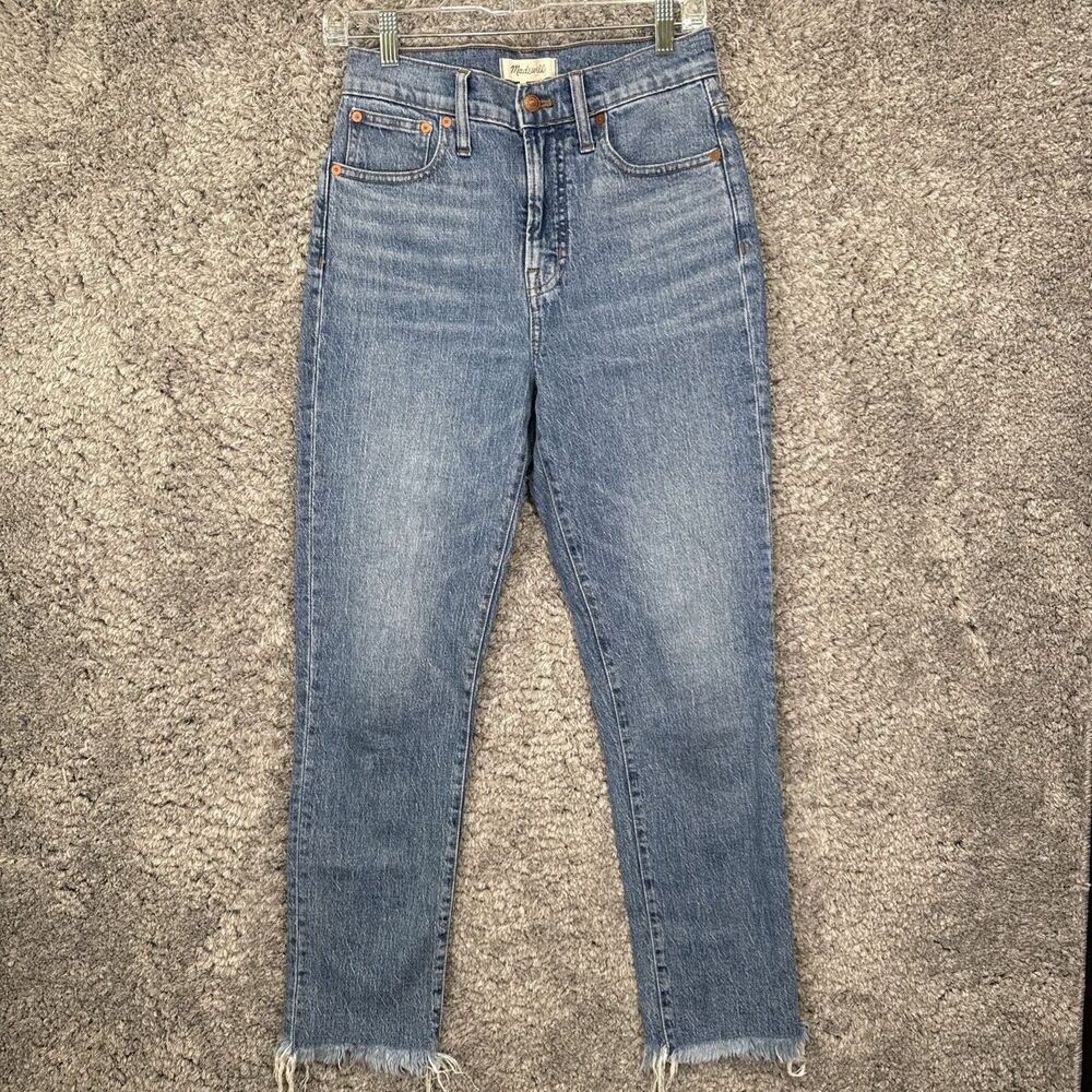 Madewell The Perfect Vintage Jean Size 26 Medium Wash Raw Hem Classic Denim